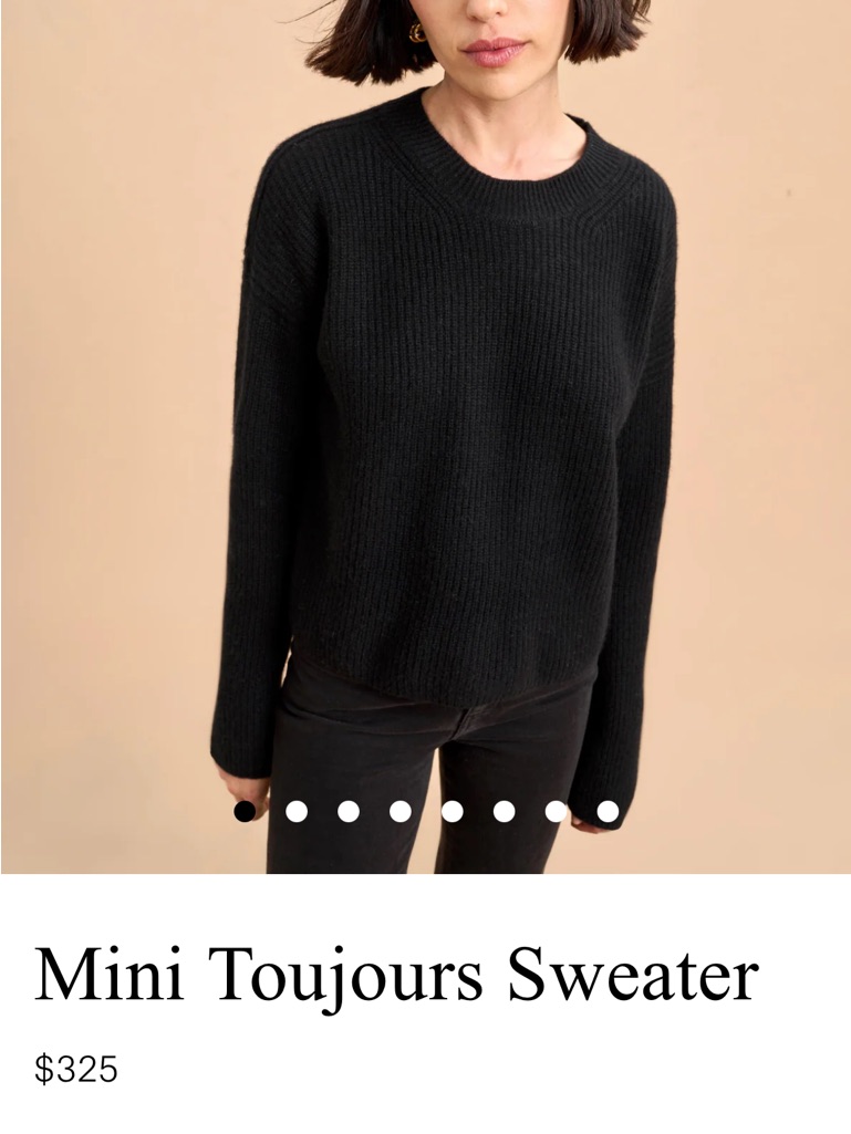 La Ligne Mini Toujours Sweater In Black 100% Cashmere